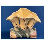 McCoy Pottery Yellow and Green Floral Vase
