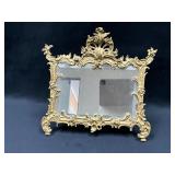 Ornate Brass Tabletop Mirror with June 21, 1870 Pa