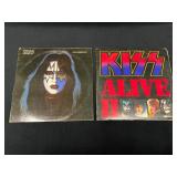 KISS Vinyl Records Lot Including Alive II, Ace Fre