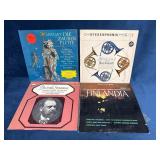 Four Classical Vinyl Records Featuring Mozart, Dvo