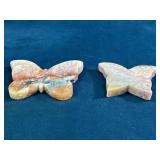 Four Polished Alabaster Butterfly Figurines