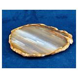 Polished Agate Slab With Decorative Feet
