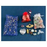 Gemstones and Decorative Items in Gift Bags