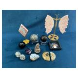 Mineral, Fossil, and Rock Specimens with Rose Quar