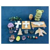 Carved Stone Figures, Decor Pieces, and Crystals