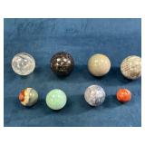 Eight Decorative Stone Spheres