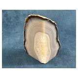 Polished Geode Slice with Natural Agate Patterns