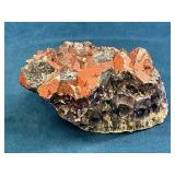 Hematite-Coated Quartz Crystal Cluster with Amethy