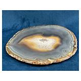 Polished Agate Geode Slice With Glass Feet