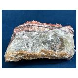 Banded Red and White Calcite Specimen