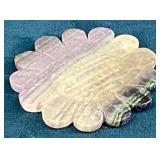 Fluorite Carved Floral-Shaped Plate or Display Pie
