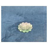 Translucent Green Flower-Shaped Glass Trinket