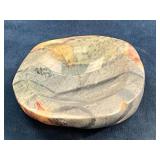 Hand-Carved Stone Bowl with Abstract Design