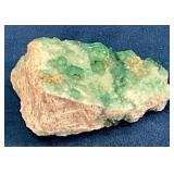 Green Mineral Specimen on Host Rock Matrix