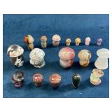 Polished Stone Mushroom Figurines