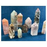 Polished Gemstone Points in Various Colors and Pat