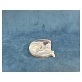 Carved Onyx Moon Figurine with Angel Design