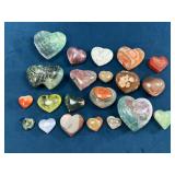 Polished Stone Heart Figurines in Various Colors a