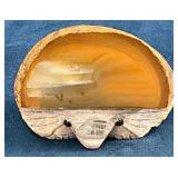 Polished Agate Slice With Rustic Outer Finish