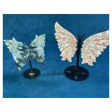 Four Stone Butterfly Table Decor Sculptures on Sta
