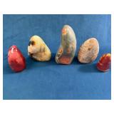 Five Polished Jasper and Agate Freeform Stones