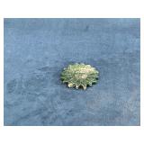 Green Carved Jade Medallion in Floral Design