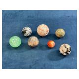 Seven Stone Spheres in Various Colors