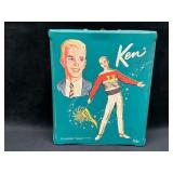 Vintage 1964 Ken Barbie Doll Carry Case Aqua Vinyl