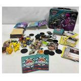 Pokemon Lunchbox with Cards, Pins, Tokens, and Boo