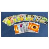 57 Pokemon Trading Cards Featuring Various Types a