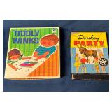 Two Vintage Games: Tiddly Winks and Donkey Party