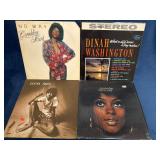 Four Vinyl Records by Geraldine Hunt, Dinah Washin