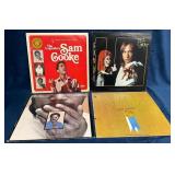 Four Vinyl Records Featuring Sam Cooke and Others