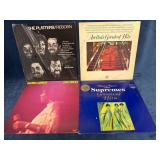 4 Vinyl Records: The Platters, Aretha Franklin, Gl