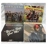 4 Country and Dixieland Vinyl Records Featuring Th
