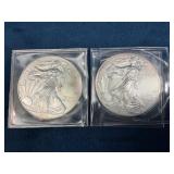 2 American Silver Eagles 1 Oz Coins