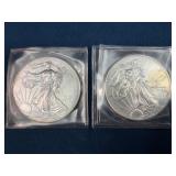 Two 1 oz .999 Silver American Eagle Coins, 2011 an