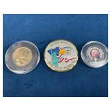 Three Commemorative Coins with Protective Cases