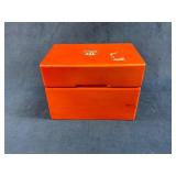 Red Coin Storage Box with Foam Inserts and Hinged