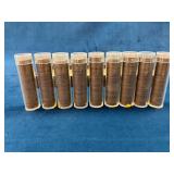 9 Rolls of Wheat Pennies in Clear Plastic Cases