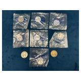 9 Silver Washington Quarters, 90% Silver Content