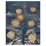 US Coins Including Barber and Standing Liberty Qua