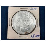 1897 Morgan Silver Dollar in Protective Cardboard