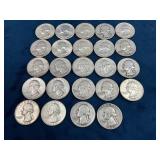 24 Pre-1965 U.S. 90% Silver Quarters