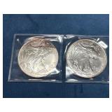 1996 and 1997 American Silver Eagle Coins, 1 oz Ea