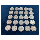 25 Pre-1965 Washington Quarters Composed of 90% Si