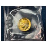 Gold-Plated 1966 Roosevelt Dime