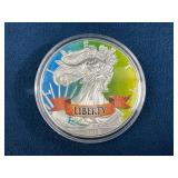 2019 1 OZ 999 Fine Silver American Eagle Colorized
