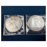 Two American Silver Eagle Coins ï¿½ 1 Oz Fine Silver