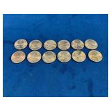 12 Sacagawea Dollar Coins (2000-Various Dates)